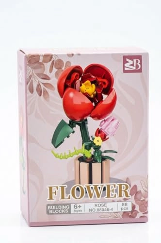 ZB Rose Flower Building Blocks Set - 88pcs
