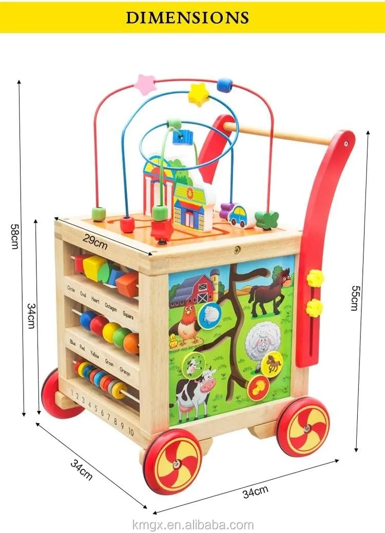 Enzo Wooden Baby Walker - 5-in-1 Activity Center