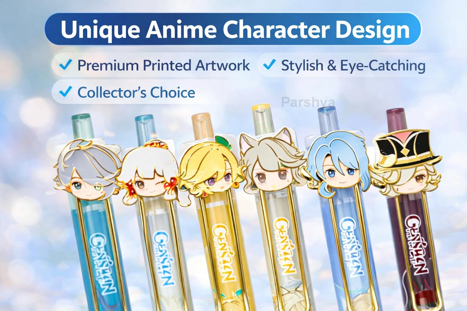 Anime Gel Pen Set - 6 Pcs 0.5mm