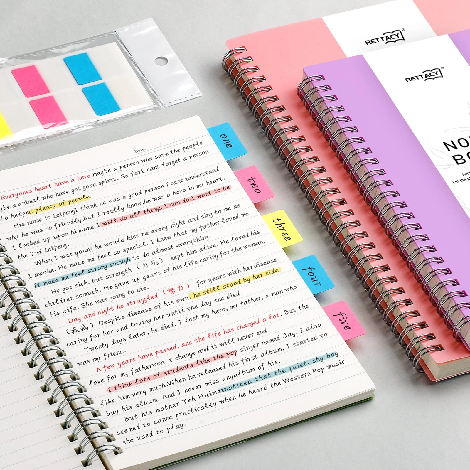 Spiral Notebook A5 Spiral - Lined 80 Sheets Pack