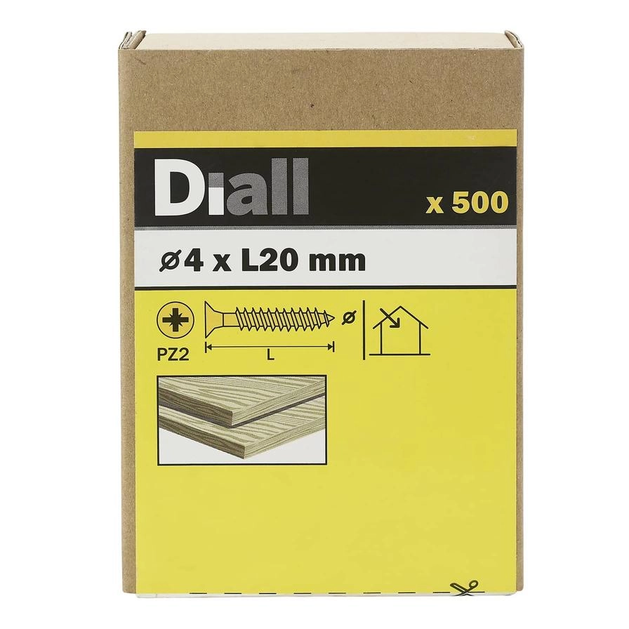 Diall Carbon Steel Wood Screw Pack 4mm 20mm