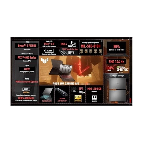 TUF Gaming A15 FA507NV-EH53 - 15.6'' Ryzen 5 7535HS 16GB DDR5 512GB SSD