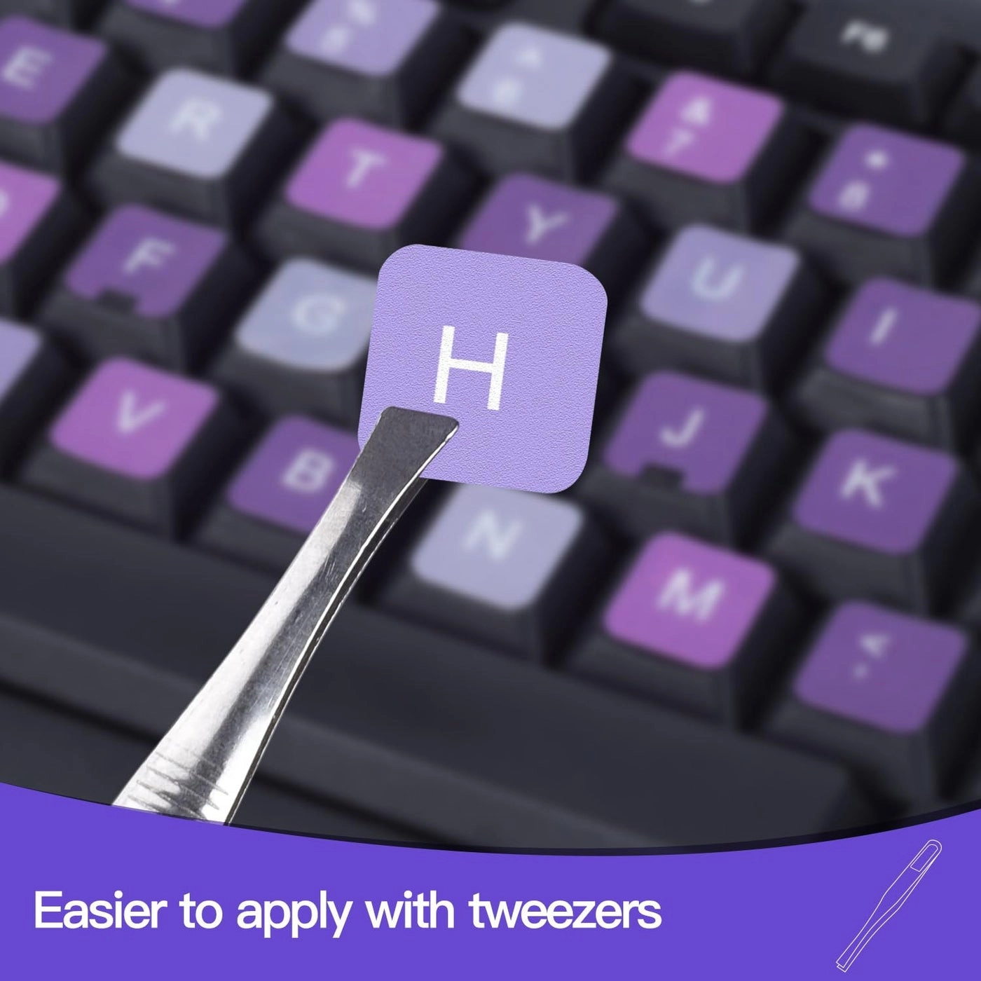 Korean Keyboard Sticker - Korean-English + Tweezers