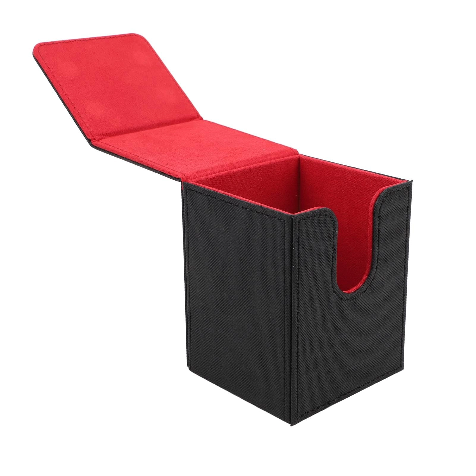 Kikumi Magnetic Card Box - PU leather Black Red