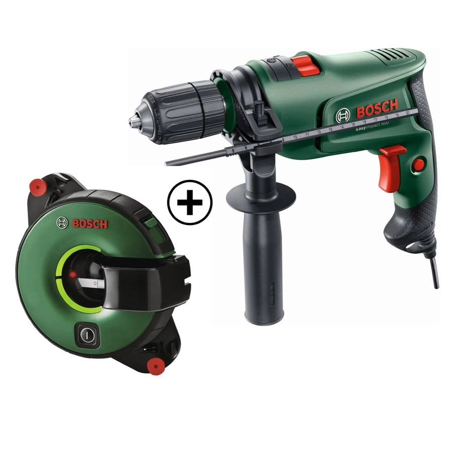 Bosch EasyImpact 600 - Drill Machine Set + Level Laser