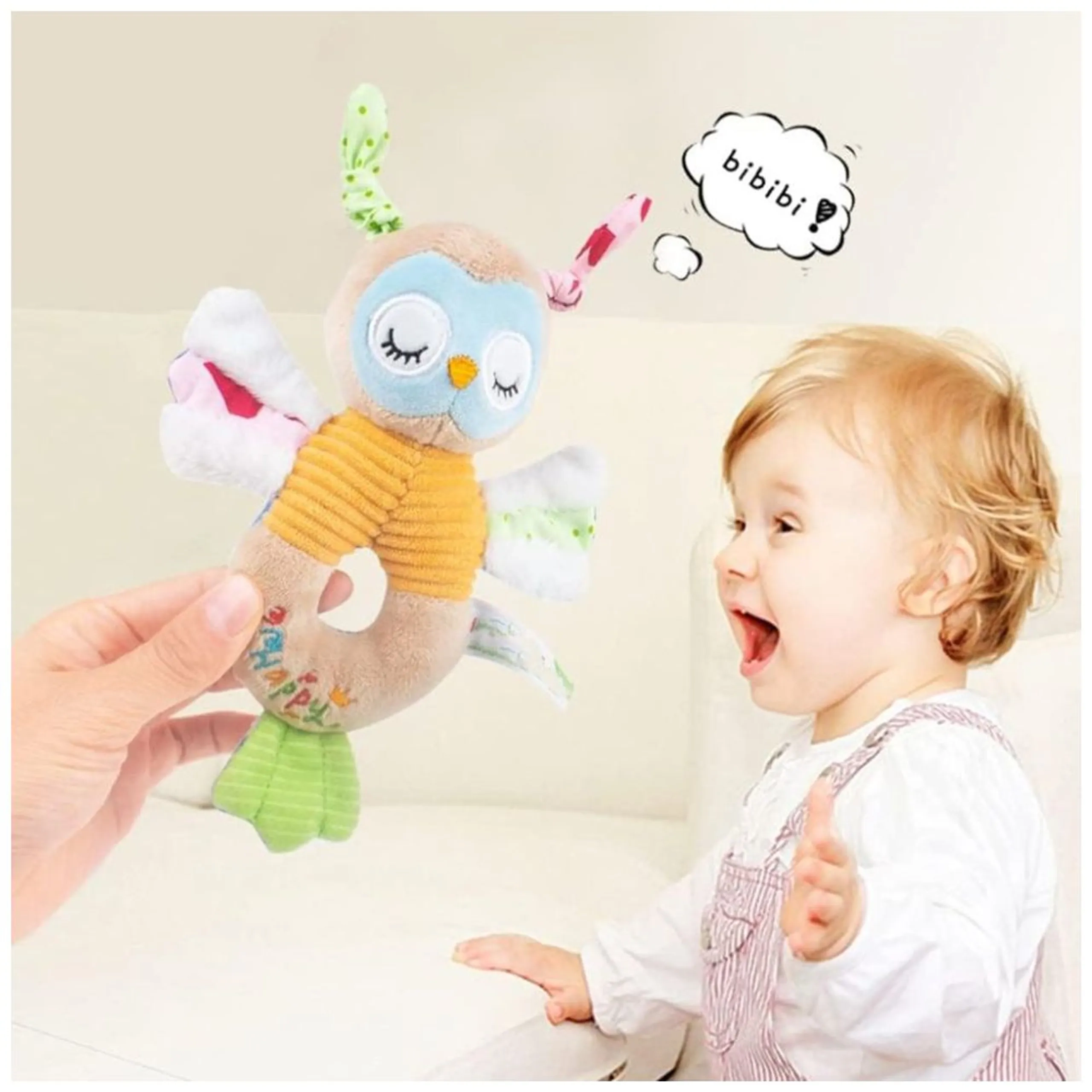 Soft Stuffed Rattle Pacifying Toy - Suitable for 3 months and above Fox