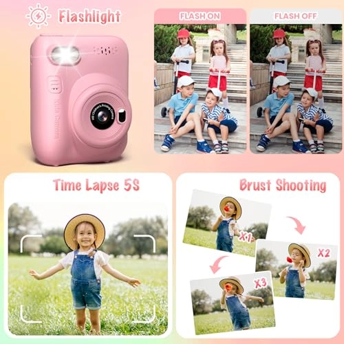 Instant Print Camera - 3.0" 1080P 32GB Pink