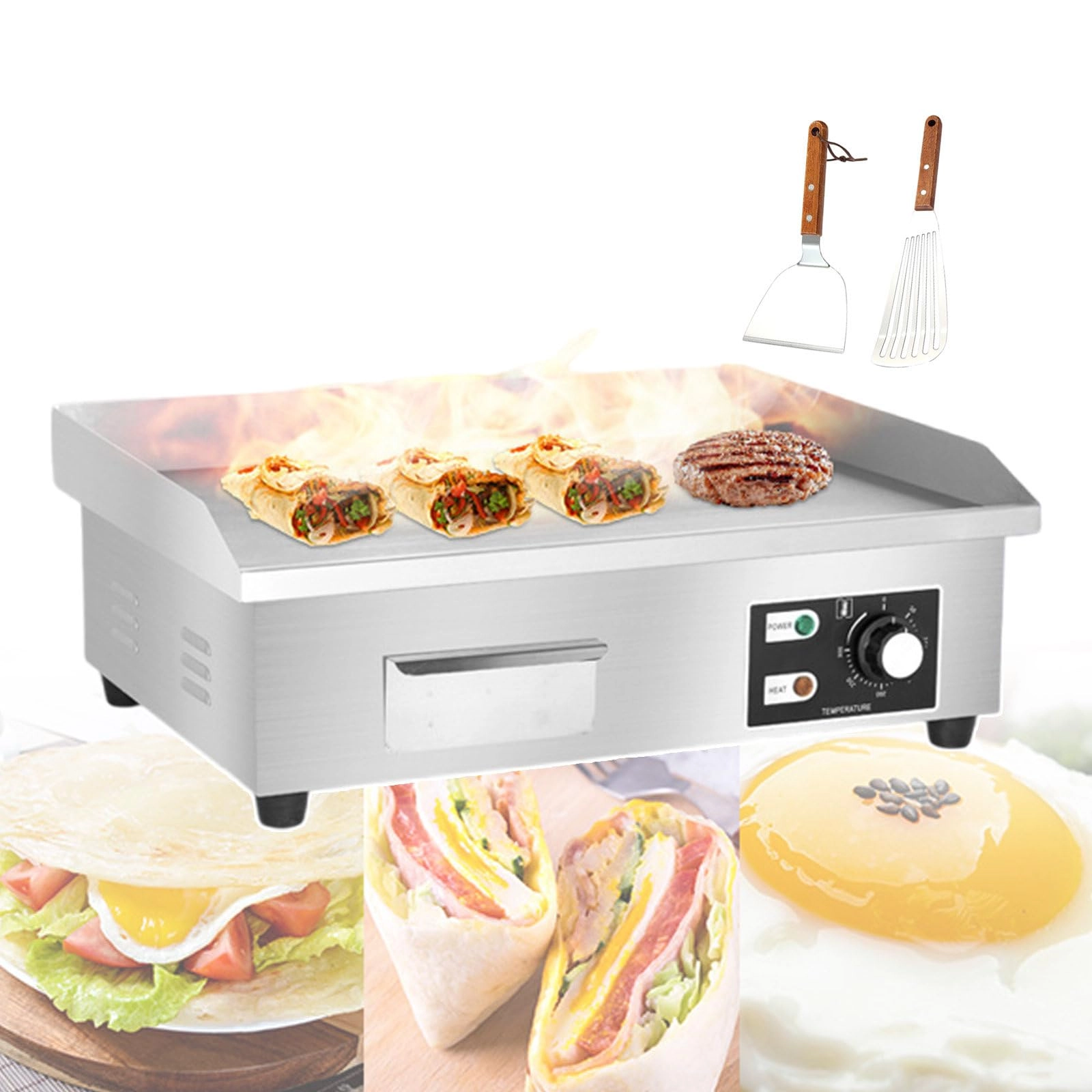 Electric Griddle - 35 x 40cm Deep Fryer