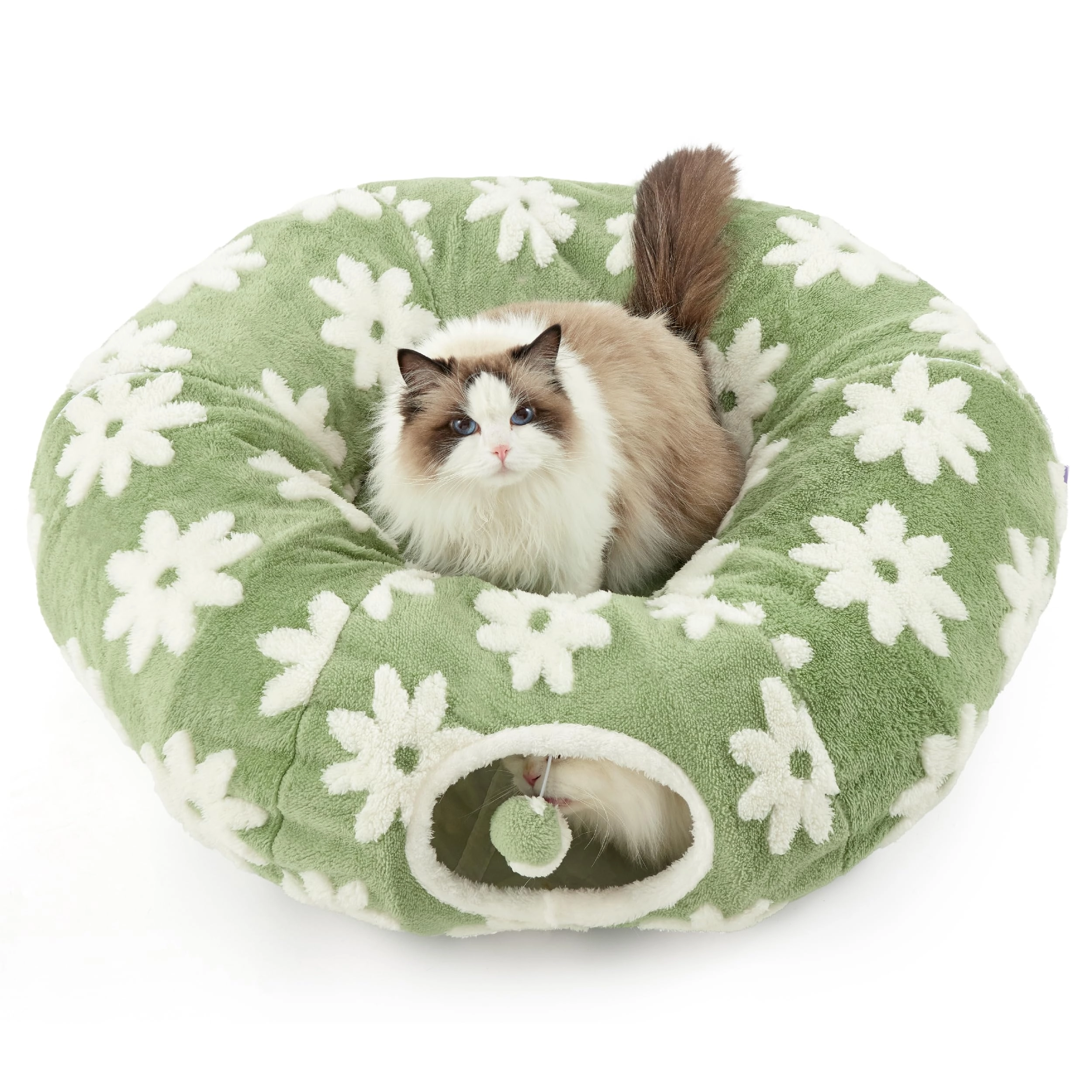 Bedsure Comfy Pet Cat Tunnel Bed - Standard (33.5"L x 33.5"W x 10"H) Polyester