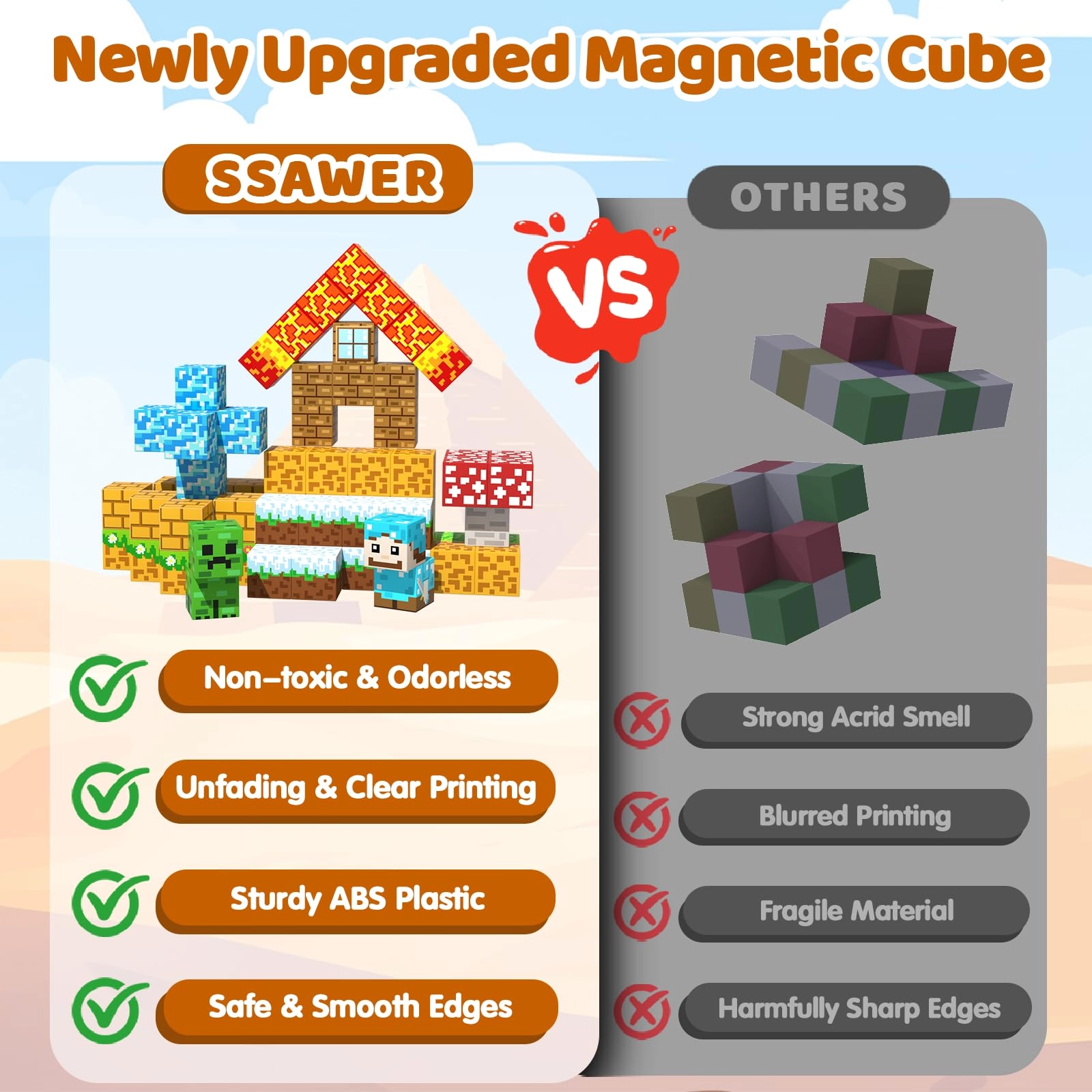 Magnetic Blocks - 100 pcs