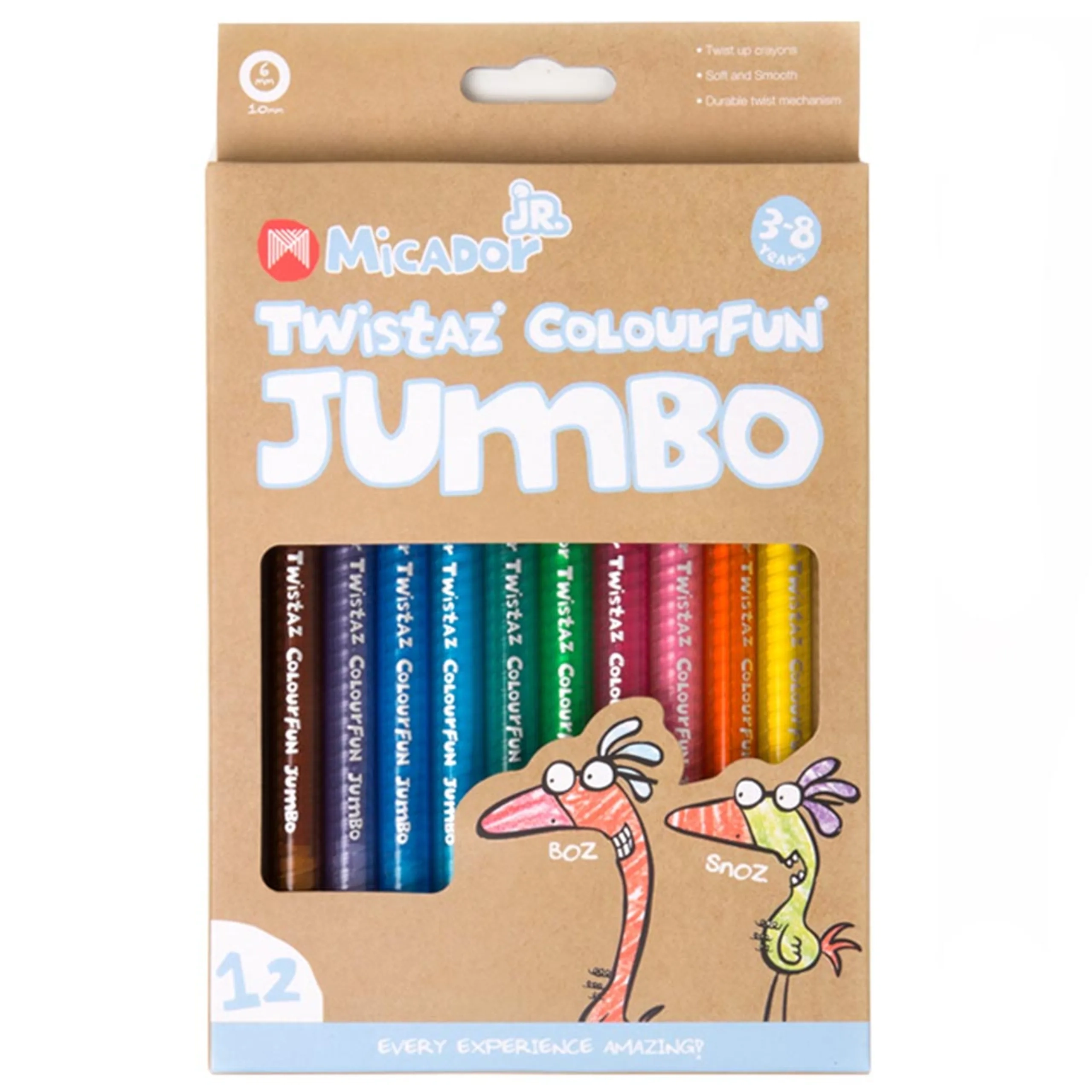 Micador Jr. Twistaz Jumbo Crayons - 12 piece(s)