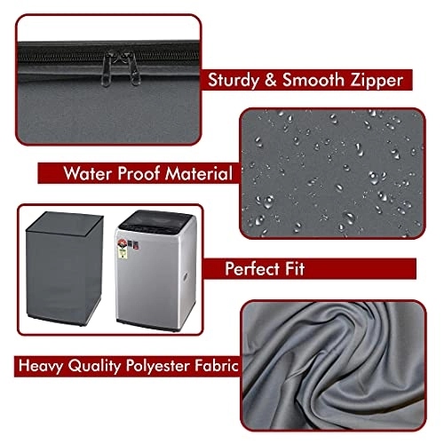 Washing Machine Cover - 6 kg 6.5 kg 7 kg 7.5 kg Grey