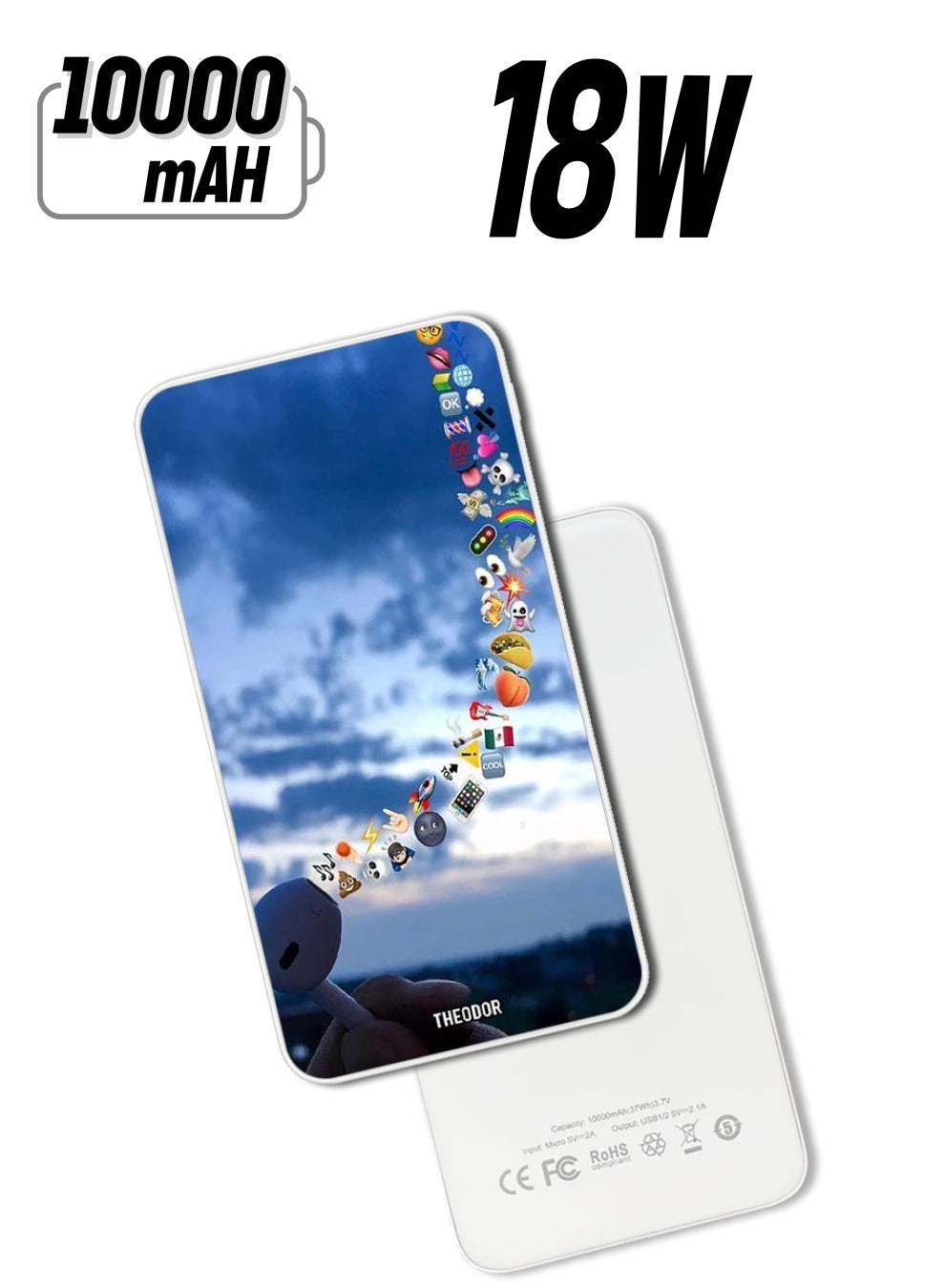 Theodor PPBA226 - 10000mAh 18W PD Quick Charging 3.0