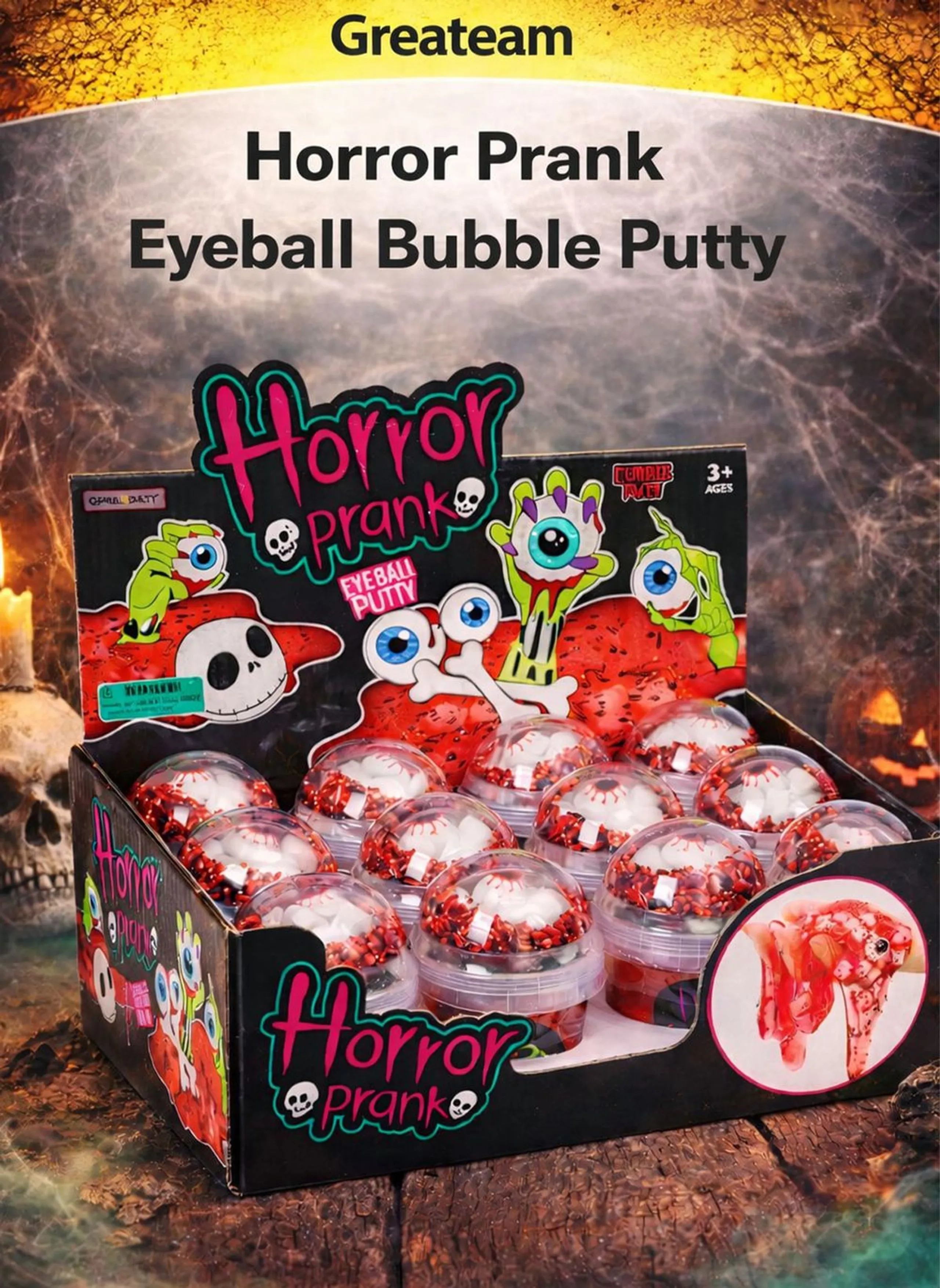 Horror Prank Eyeball Bubble Putty - 3+ years 12 pcs