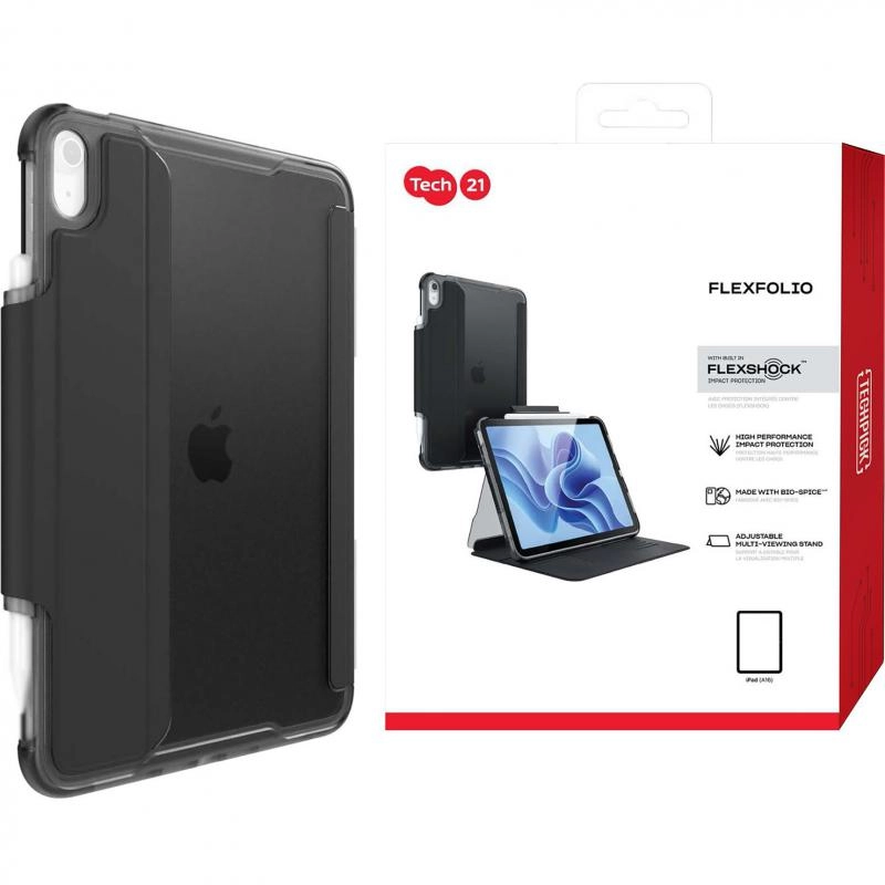 Tech21 Folio Case with Multi-position Stand Auto Sleep/Wake Function for iPad 10.9-inch (10th Gen)
