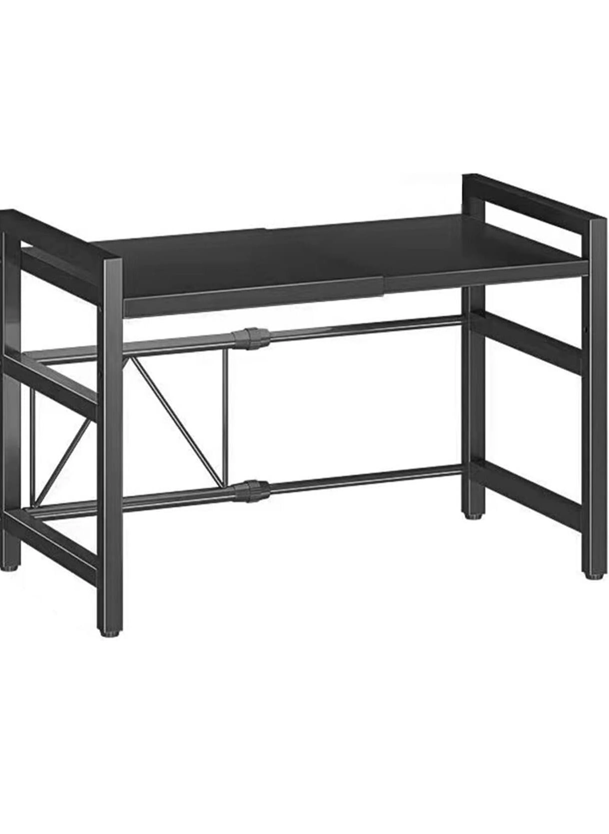 Scrolls Expandable Microwave Oven Rack - 2 Tier Carbon Steel 6 Hooks