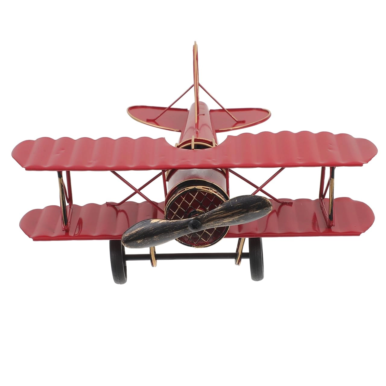 ibasenice Vintage Metal Biplane Model - Faux Leather