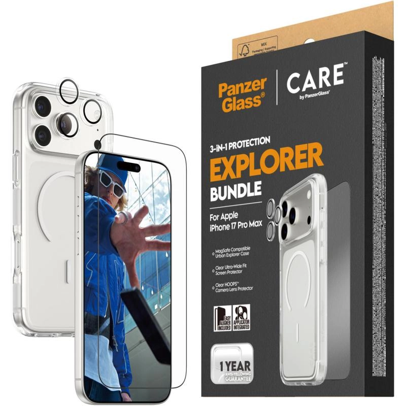 CARE MagSafe Case - 100% Recycled Plastic MagSafe + Ulta-Wide Fit Screen Protector - 60% Recycled Glass + Hoops Camera Lens Protector for iPhone 16 Plus