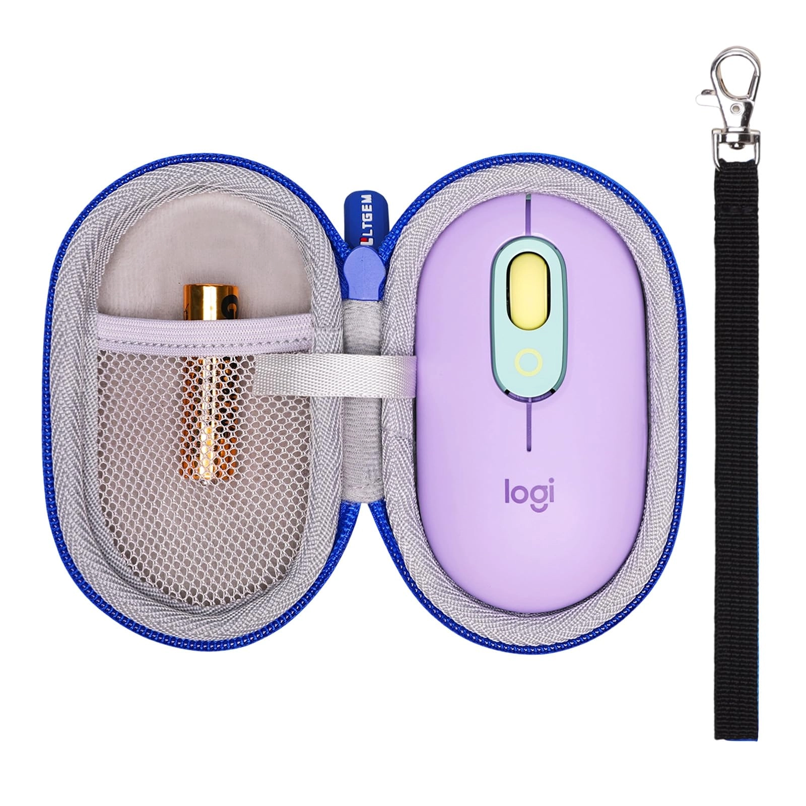 EVA Hard Case for Logitech POP Mouse - Pink+Grey