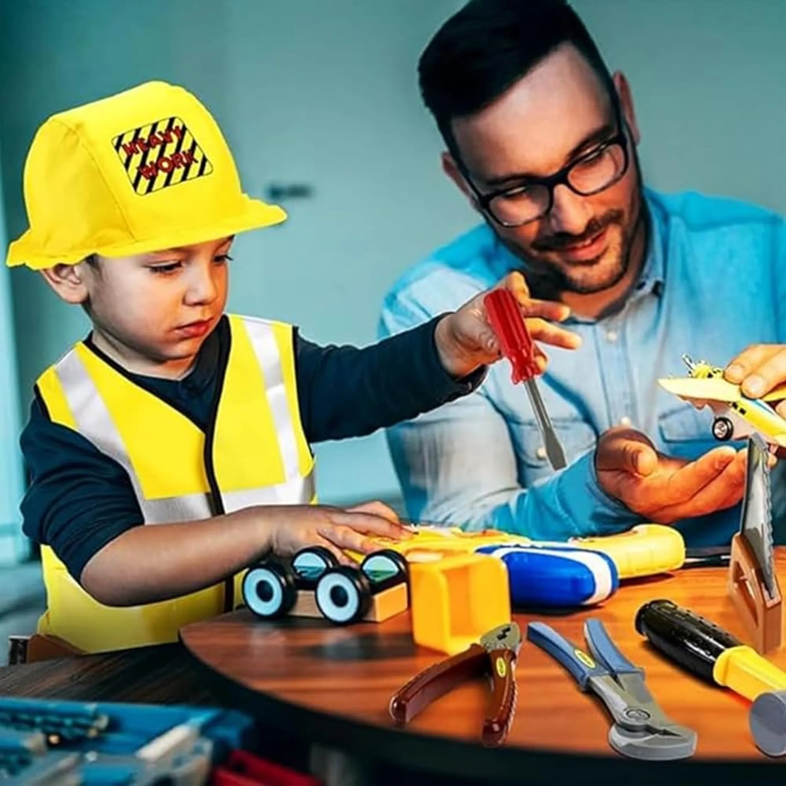 Construction Worker Costume For Kids - 7 pcs (40487959-BGCNSTRWRKSET)