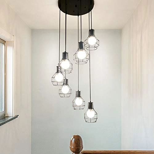 Clip Chandelier - E27 8 head Black
