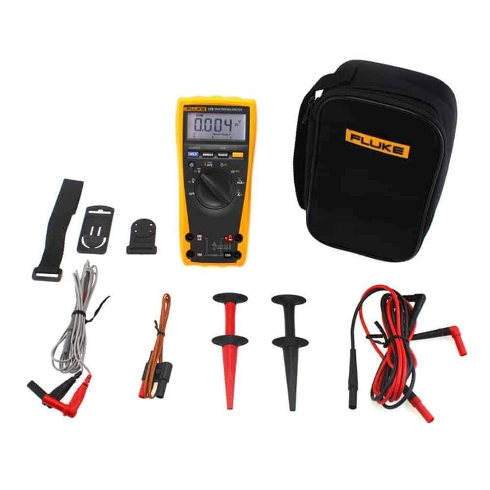 Fluke 179EGFID/TLK-225-1 - CAT IV 600V 10A + SureGrip Master Accessory Set - 6-Pocket Roll-Up Pouch