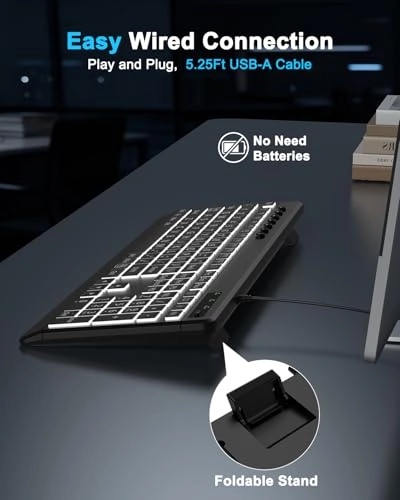 Large Print Backlit Keyboard - US Wired