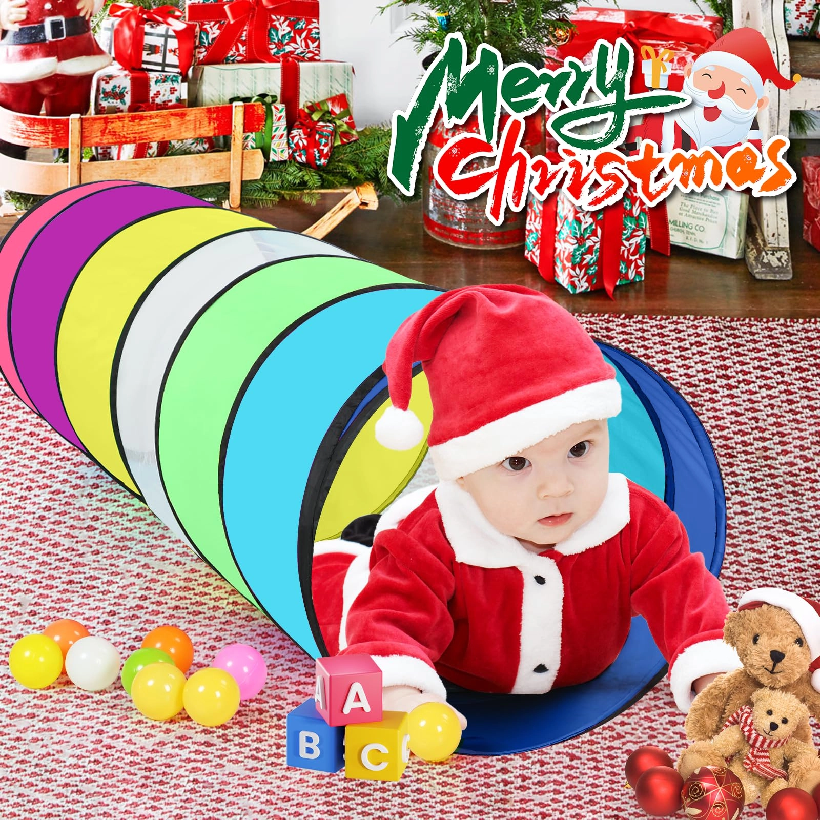 Kids Play Tunnel - Colorful Pop Up Rainbow