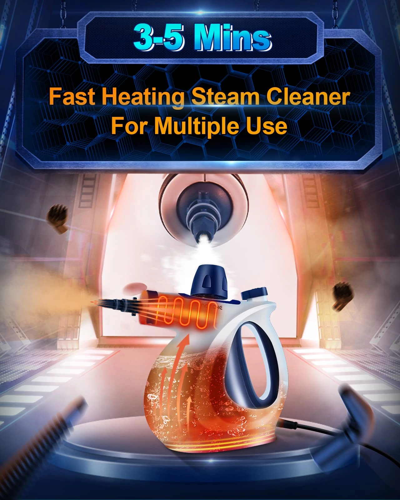 Handheld Pressurized Steam Cleaner Set