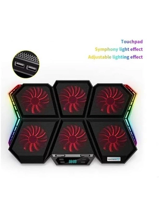 RGB Gaming Laptop Cooling Pad - 6 12-17 Inch