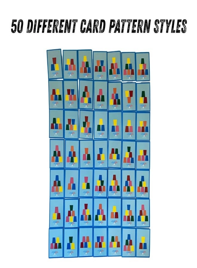 Battle Stacking Cups - 12 pieces + Pattern Cards - 50 pieces + Bell