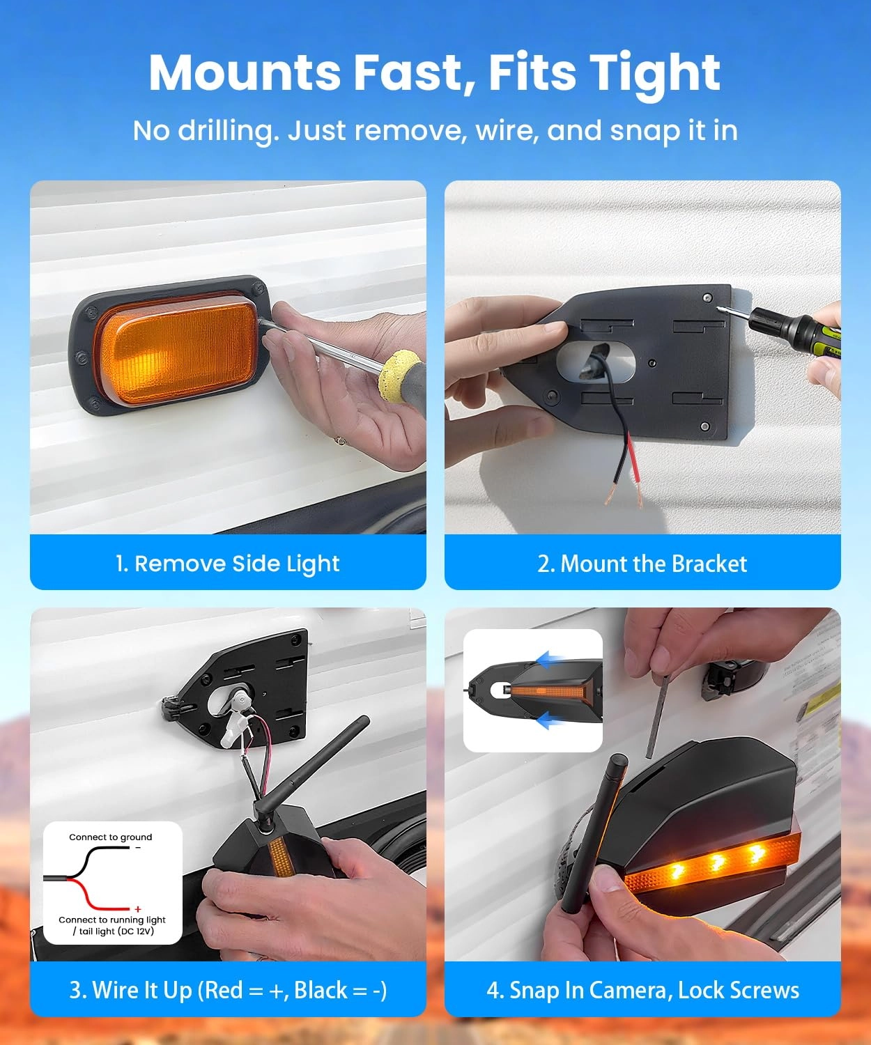RV Backup Camera - Night Vision Wireless 1080P