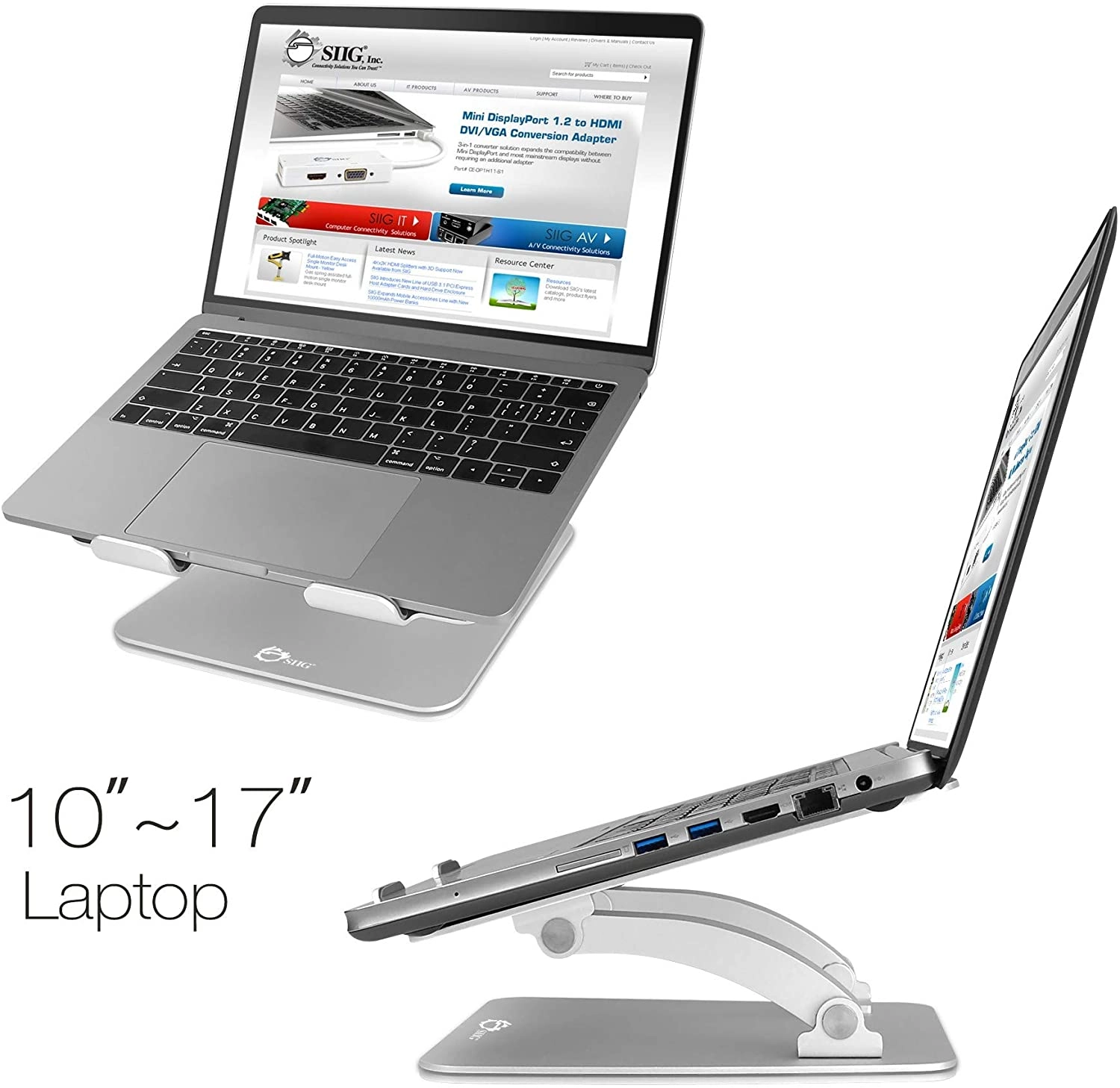 Adjustable Aluminum Laptop Stand - 10-17 inch
