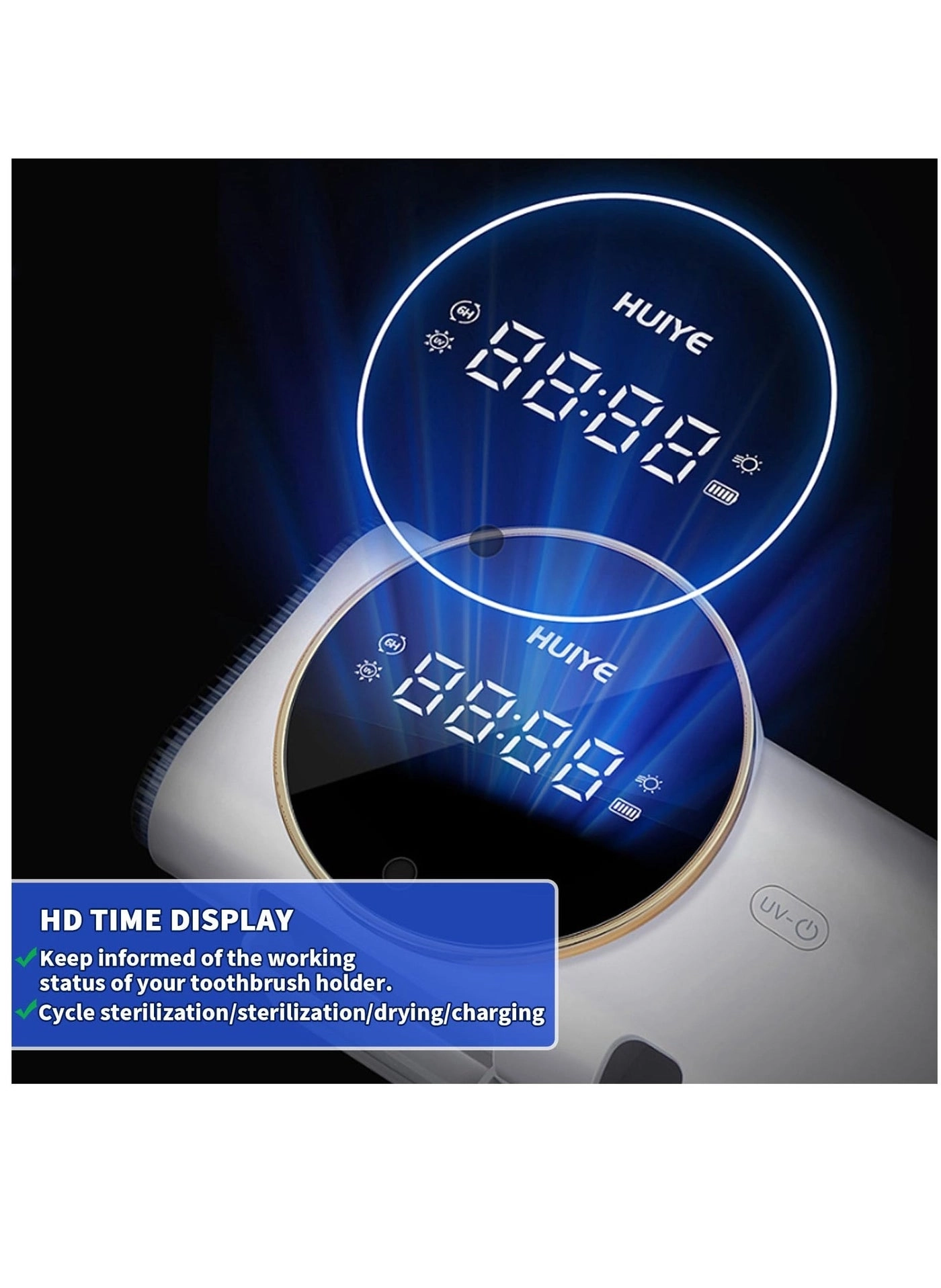 Smart Cleaning Toothbrush Holder - 2 Brush Slots Wall Mounted