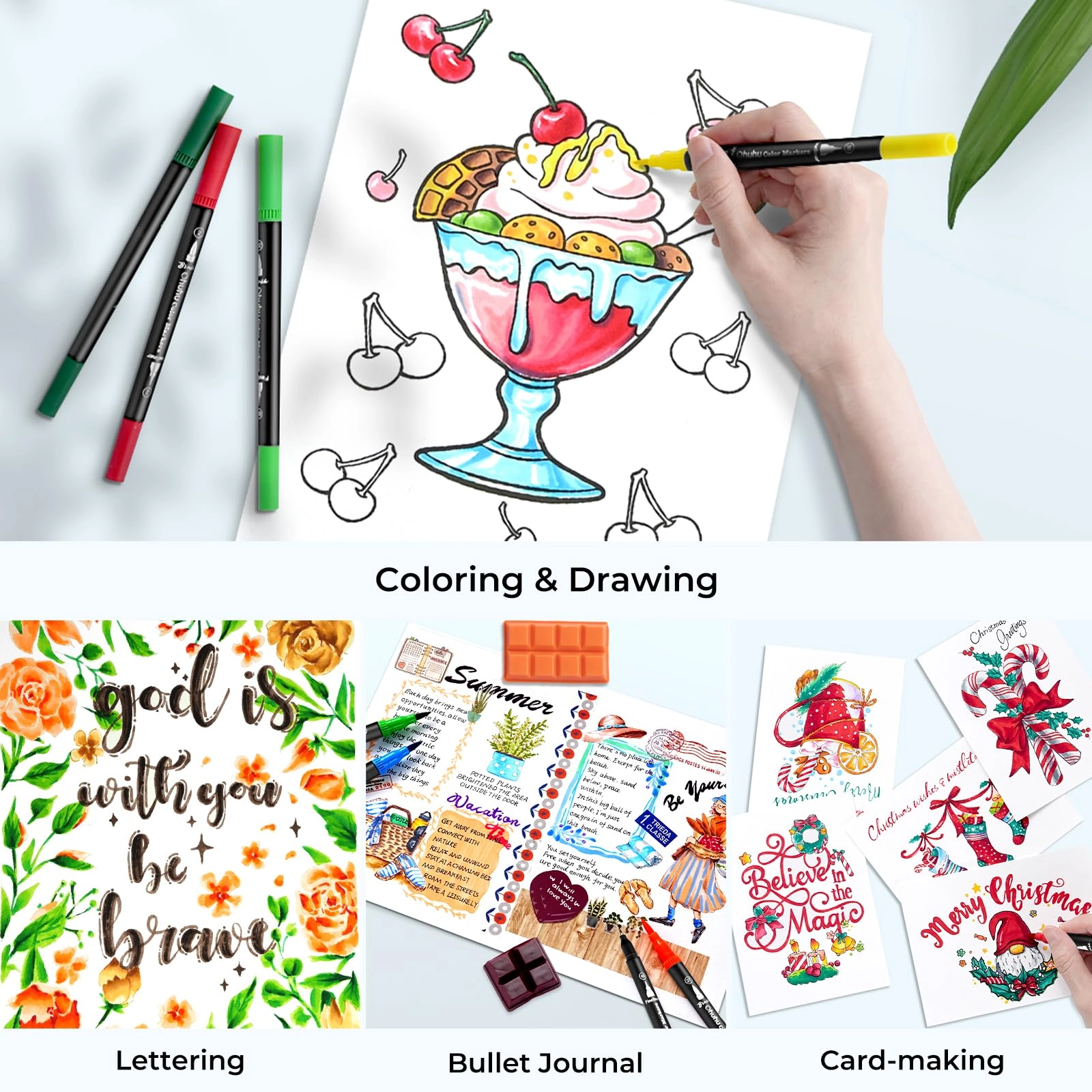 color markers - Black Dual Brush Fine Tip