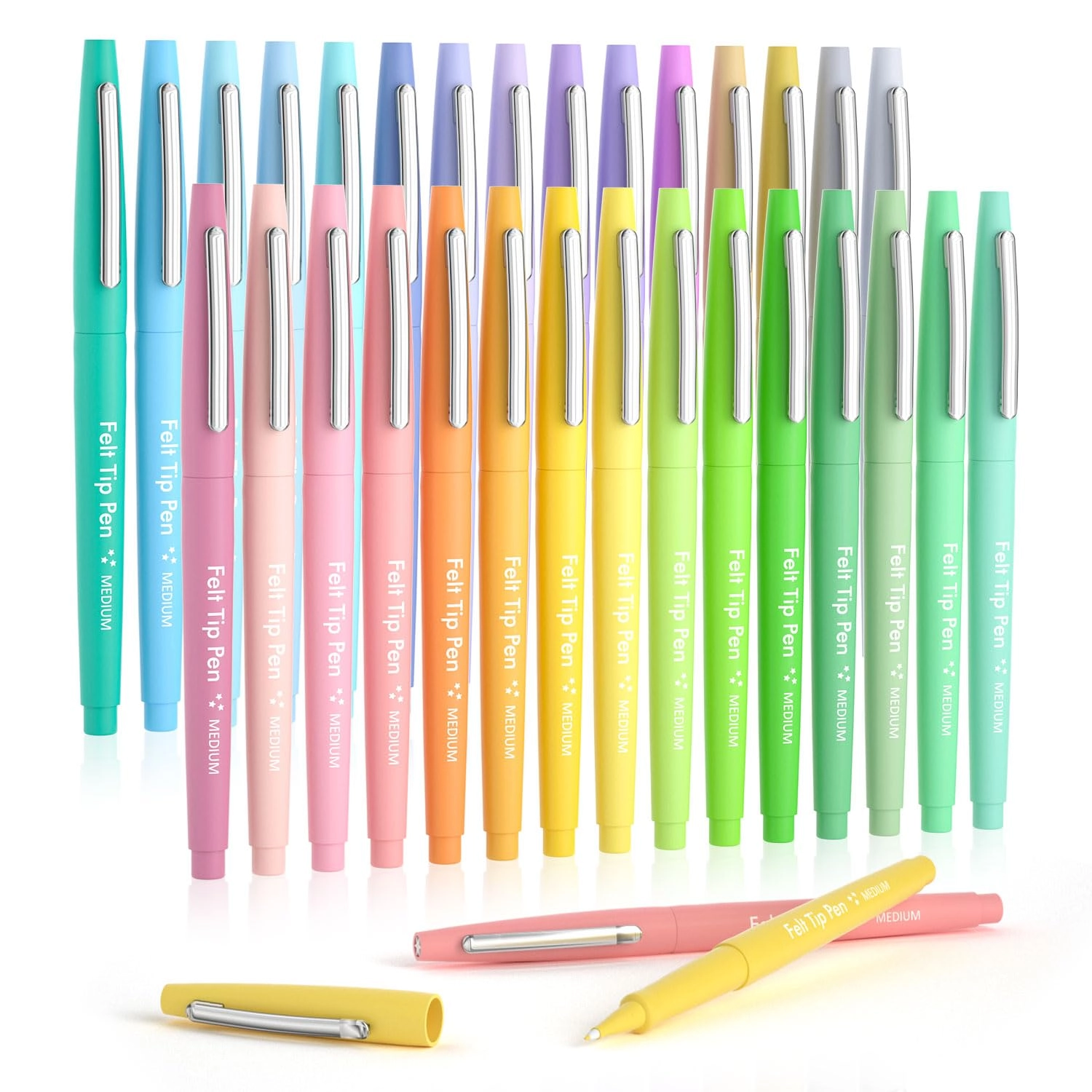 Lelix Felt Tip Pens - 30.0 Count Pastel Colors 0.7 Millimeters