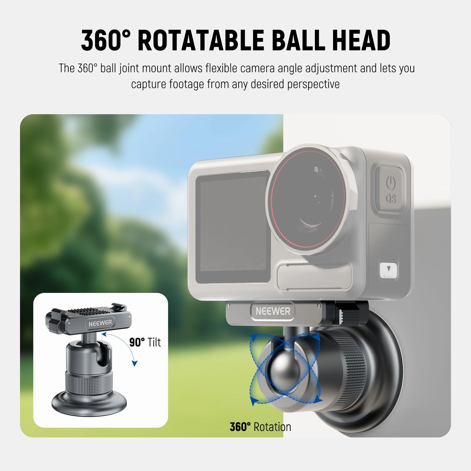 AC013 - 360° Quick Release Ball Head 1/4" Thread