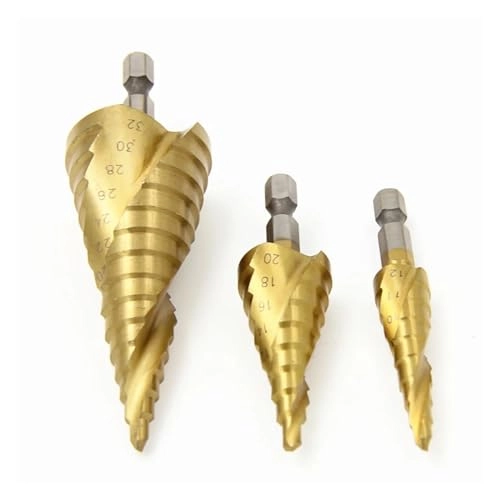 Spiral Grooved Drill Bits - Stainless Steel 3PCS 3-12 4-12 4-20