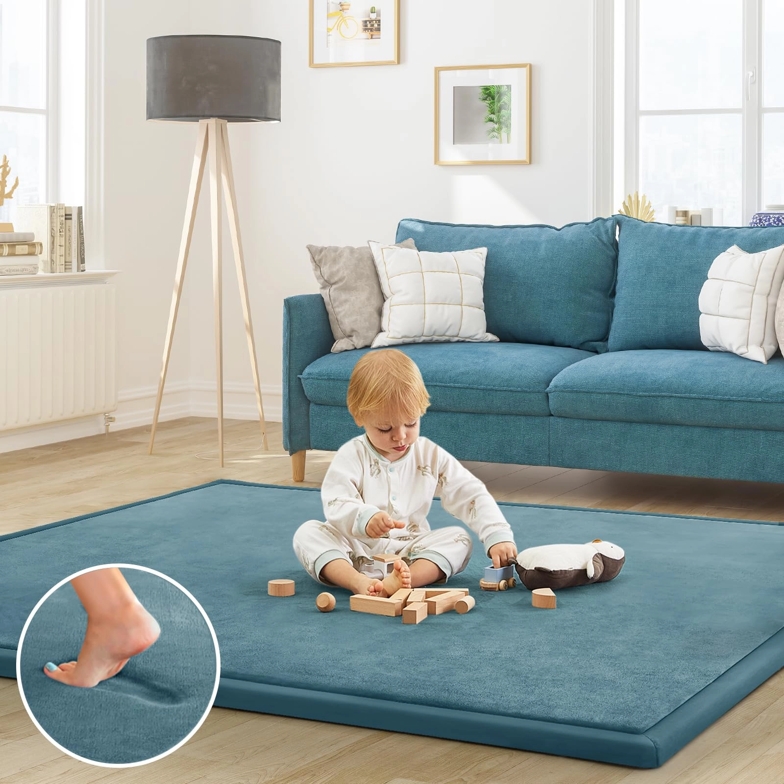 Baby Play Mat - 71"x79" Memory Foam