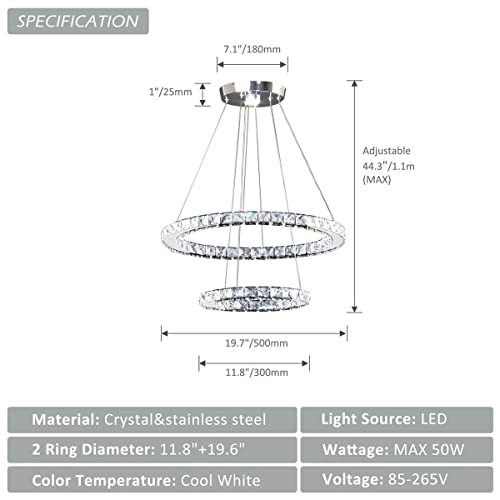 Modern Ring Chandelier - Cool White 6000K NON-DIMMABLE