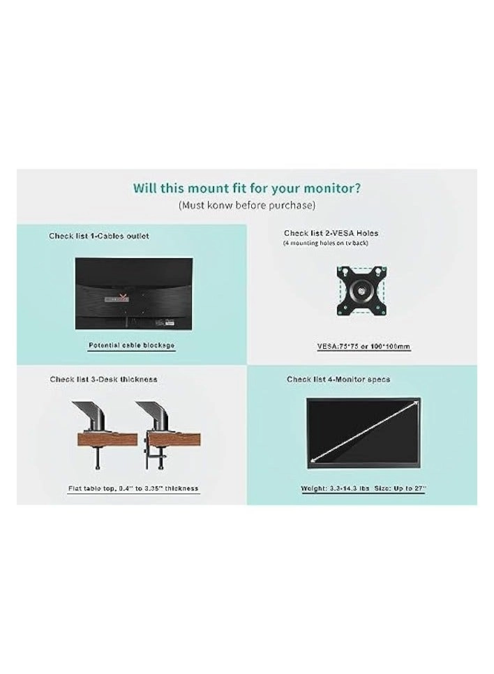 Dual LCD Monitor Desk Mount Stand - 2 27in