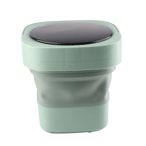 DAUZ Mini Washing Machine, Portable Foldable Washing Machine US Plug 100–240V Automatic 6.5L Large Capacity for Travel (Green)