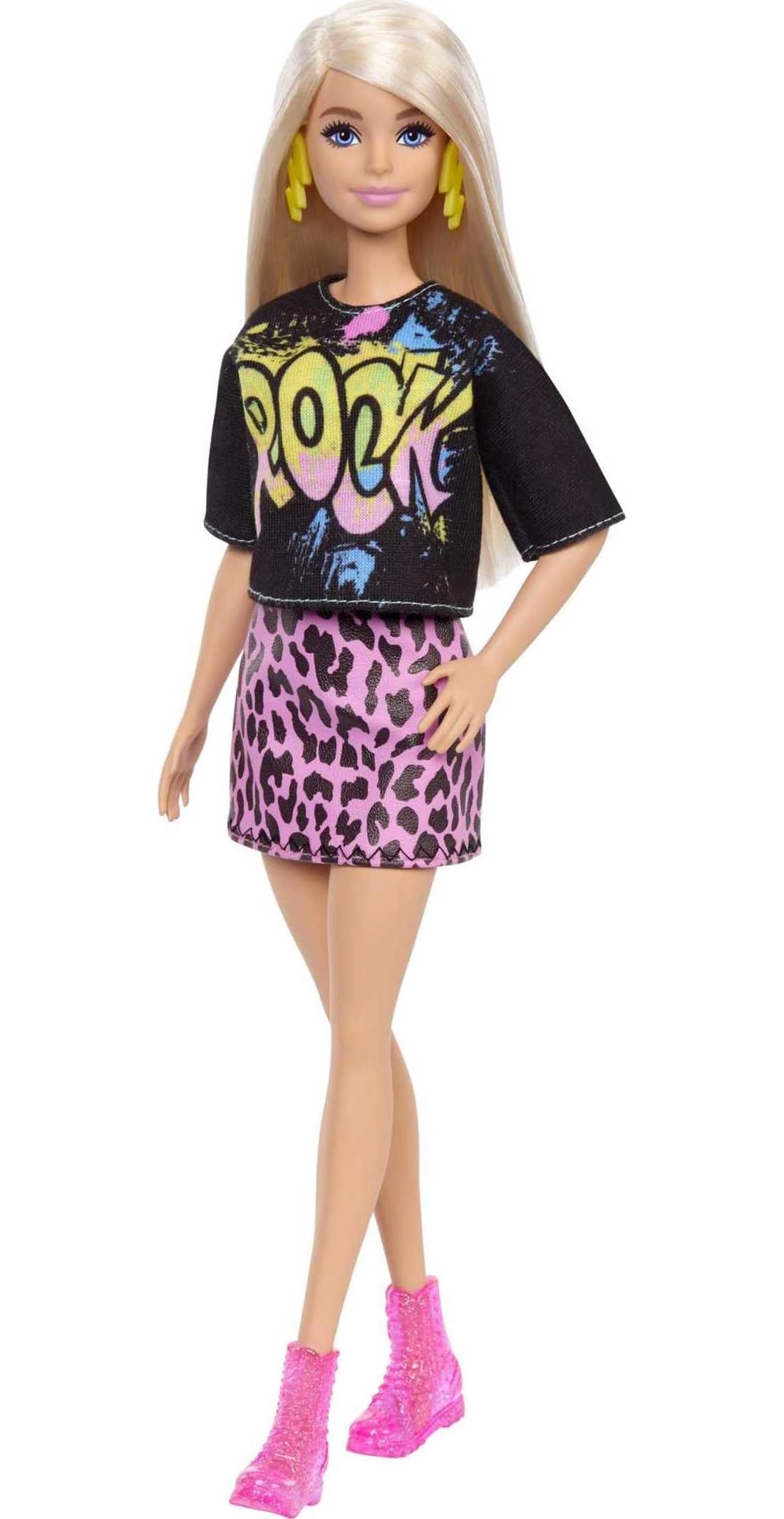 Barbie Fashionistas Doll #155 - Long Blonde Hair Rock Graphic T-Shirt Ages 3+