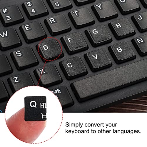 Korean Keyboard Layout Stickers - 2 Pack Universal Black