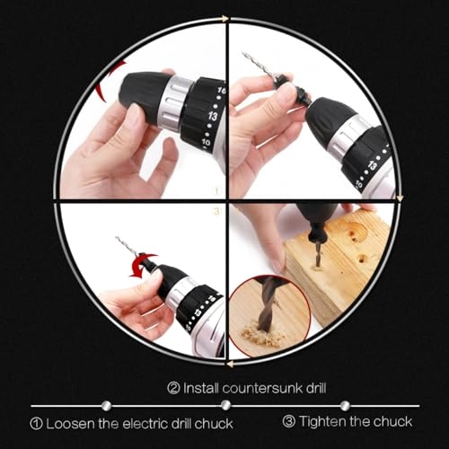 Countersink Drill Bit Set - HSS 4241 (Titanium Coating) 5 Pieces #6 #8 #10 #12 #14