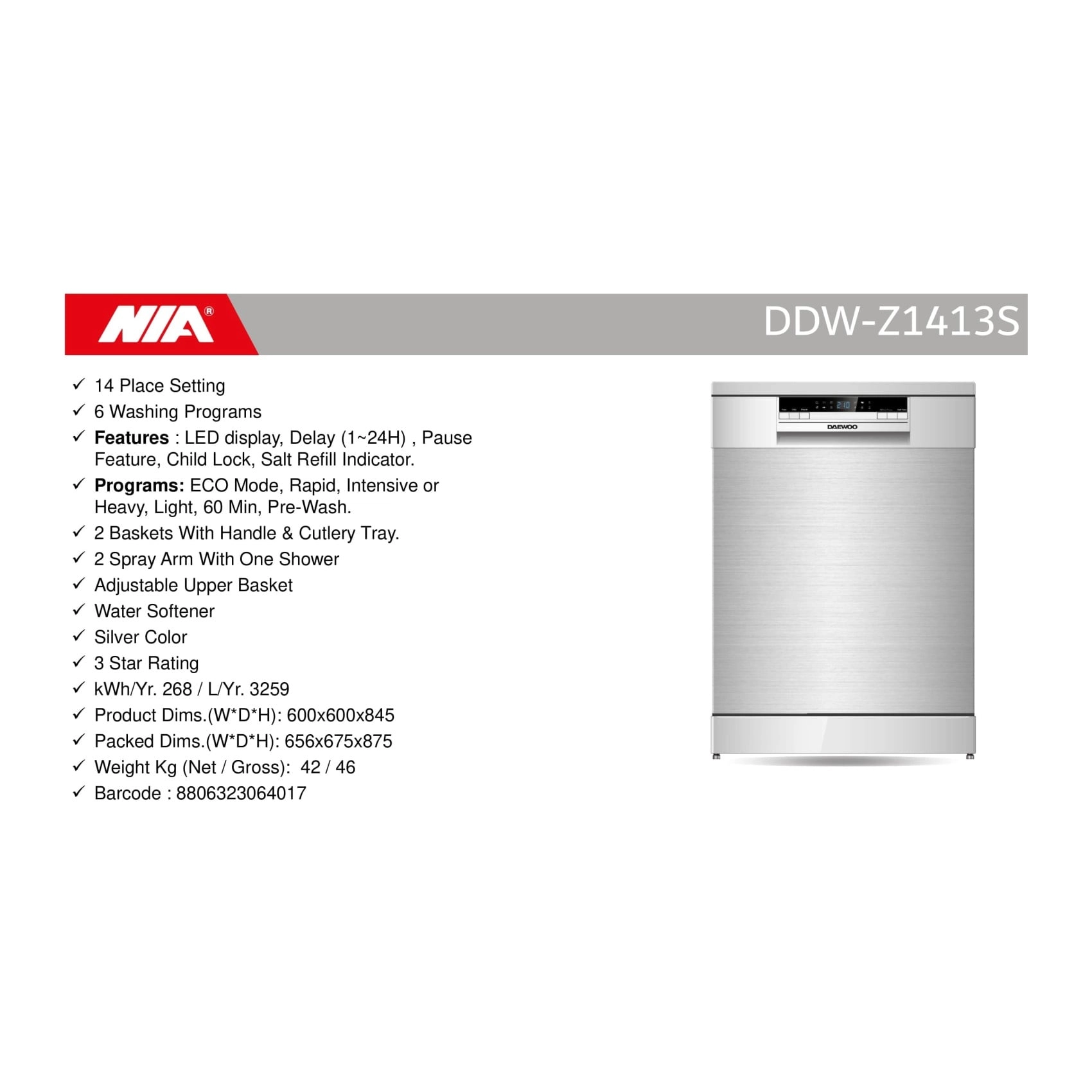 DW-DDW-Z1413S Freestanding