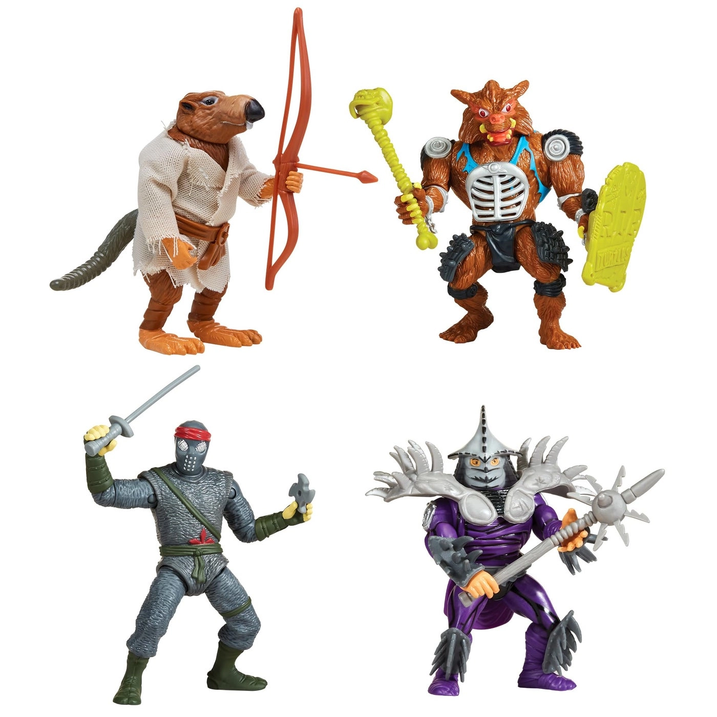 Splinter + Rahzar + Foot Soldier + Super Shredder - Teenage Mutant Ninja Turtles - 4 pcs