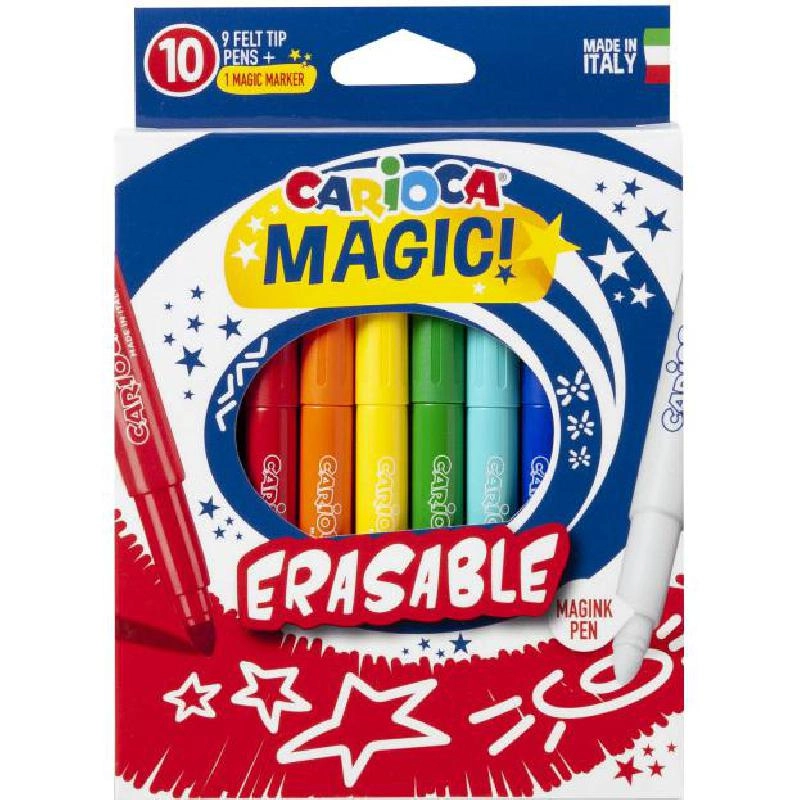 Carioca MagInk Pen - 9 Felt-tip Pens;1 Magic Marker Assorted Color 6 mm Tip