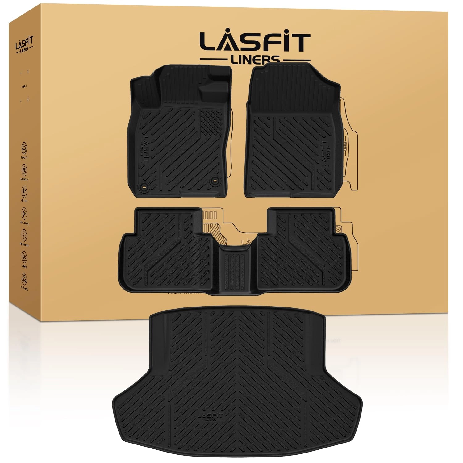 LASFIT Floor Mats - Honda Civic 2022-2025 2026 1st & 2nd Row