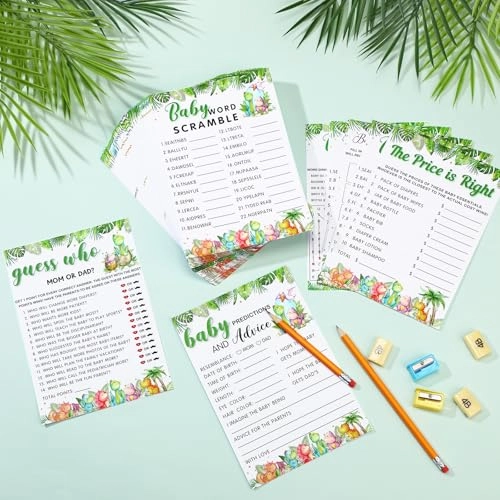 Dinosaur theme baby shower games - 302 Pcs 6 - 15 years English